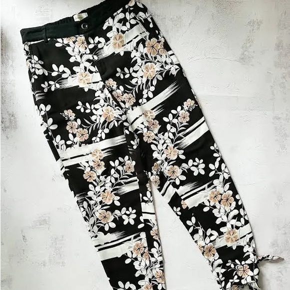 Anthropologie Elevensies Wildflower pull on stretch dress pants joggers medium - Picture 2 of 2